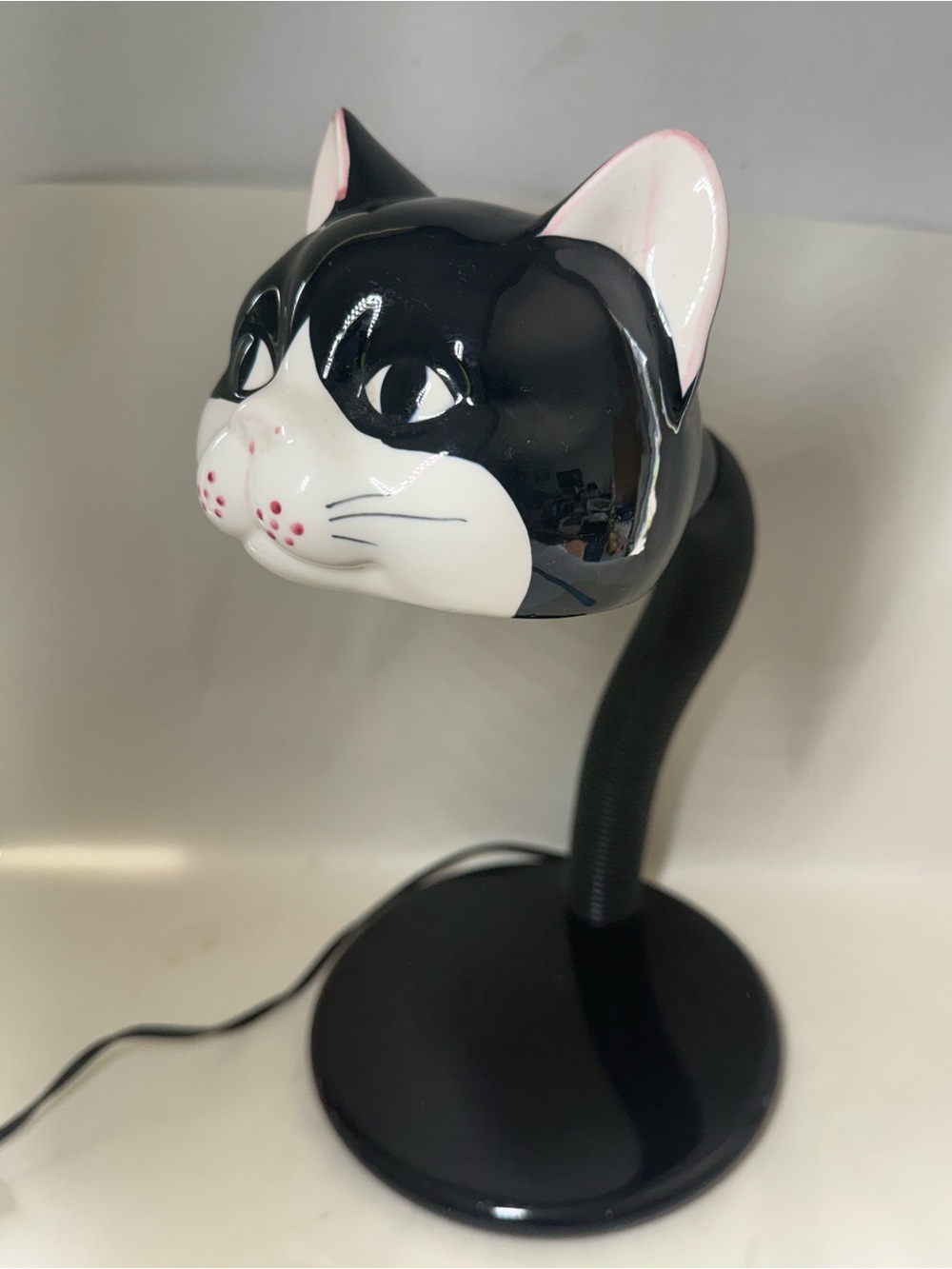 Vintage Ceramic Cat Globe Lamp
